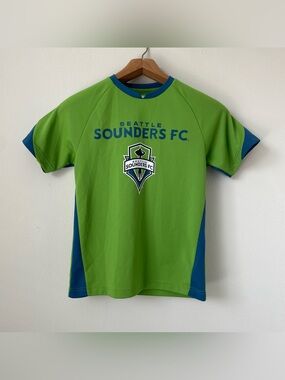 Seattle Sounders Soccer Jersey Youth L 10-12 MLS Green Graphic Print #9